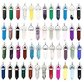 16PC Natural Quartz Crystal Point Chakra Healing Gemstone Pendant Necklace