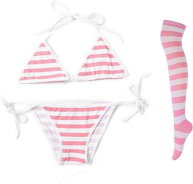 pink striped bikini