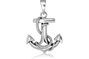 W | S WITHLOVE SILVER WithLoveSilver 925 Sterling Silver Navy Nautical Vintage Mariner Anchor Charm Pendant for Men