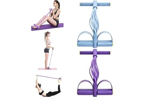 2Pcs Pedal Resistance Bands with Handles, 8-Tube Multi-Functional Resistance Band Fitness Equipment, Abdominal Trainer Exerci