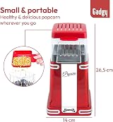 Gadgy Retro Hot Air Popcorn Machine Fat Free Healthy Snack Maker view 4