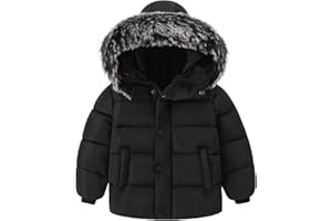 Yagata Toddler Coat with Thicken Fur Collar & Hoodie - Warm Winter Puffer Jacket