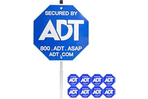 ENTTGO Security Signs & 8 Pcs ADT Window Stickers 28" ADT Yard Sign with Aluminum Stake, Heavy Duty Weatherproof