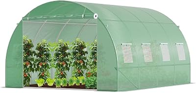 VOUNOT Polytunnel Greenhouse 4x3x2m 12m² Steel Frame Walk In