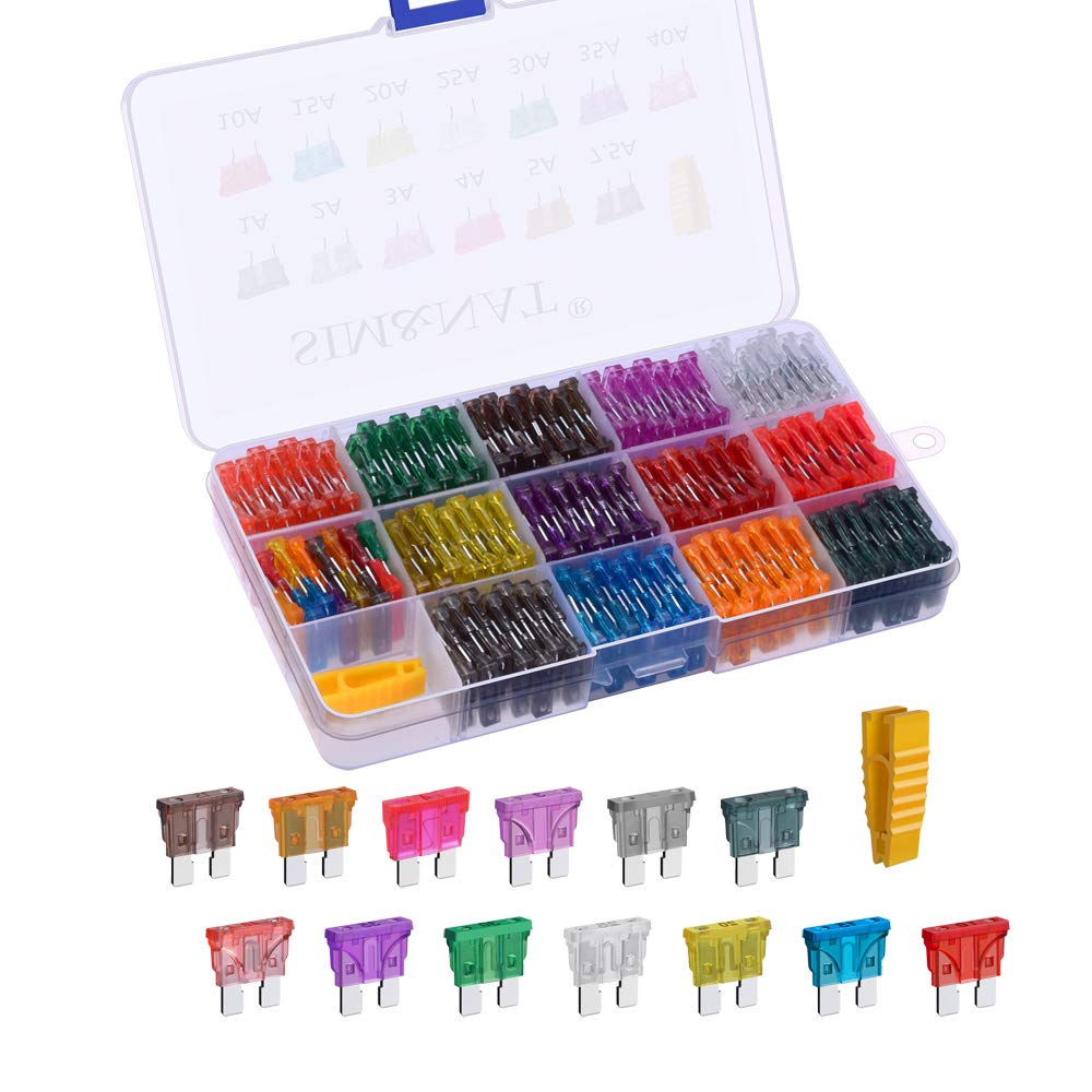 Photo 1 of 130PCS Standard Blade Car Fuse Assortment, SIM&NAT 1A 2A 3A 4A 5A 7.5A 10A 15A 20A 25A 30A 35A 40A Auto Medium Blade Fuses Kit - ATC/APR/ATO/ATS Automotive Fuse Assortment