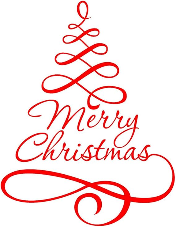 Frasi Sugli Alberi Di Natale.Adesivo Albero Di Natale Winomo Adesivi Per Vetrofanie Vetrine Finestre Parete Natalizi Con Frasi Merry Christmas In Rosso Amazon It Casa E Cucina