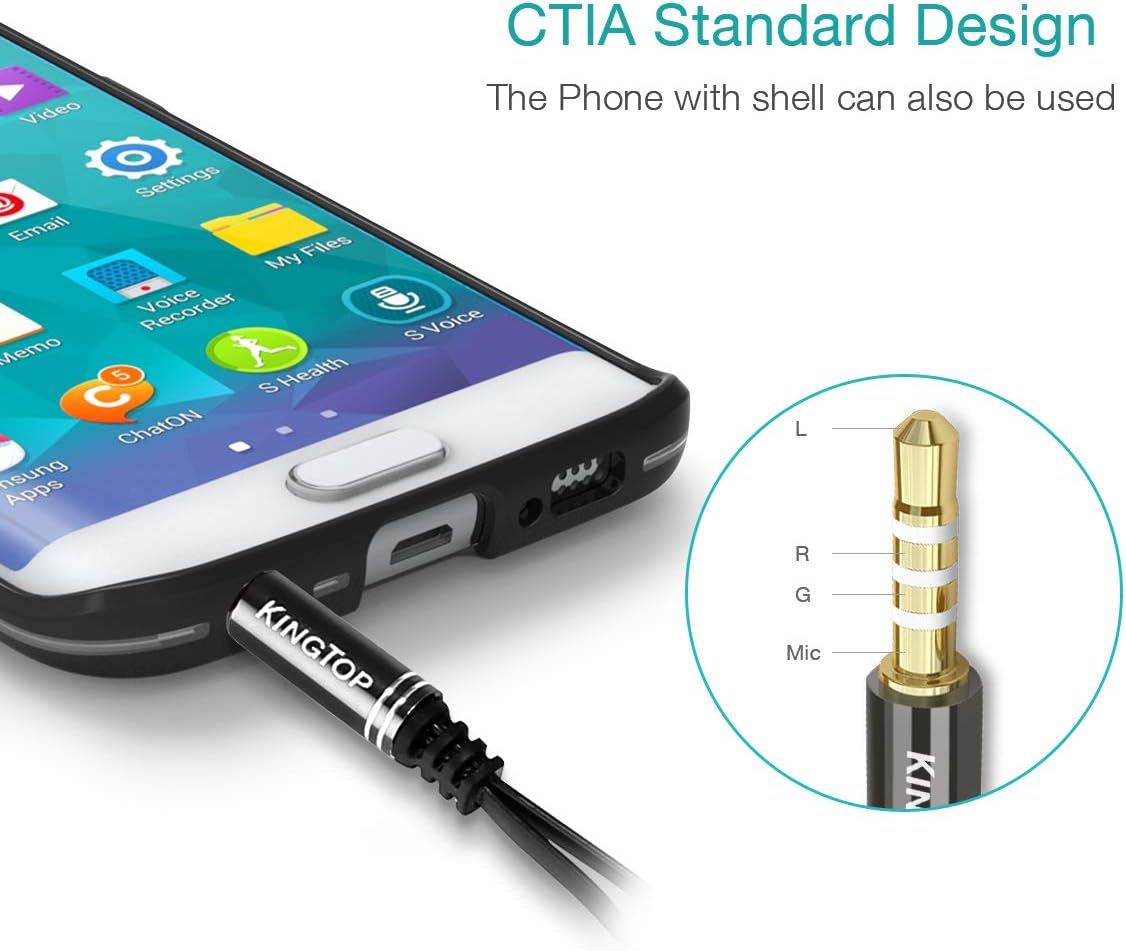 Kingtop 3.5mm Combo Audio Adapter Cable for PS4,Xbox One S,Tablet,Mobile Phone,PC Gaming Headsets and New Version Laptop: Electronics