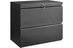 Approgreent 2 Drawer File Cabinet, File Cabinets for Home Office, Printer Stand, File Cabinet with Lock, Lateral Filing Cabinet for A4/Letter/Legal Size File Folders, Assembly Required(Black)