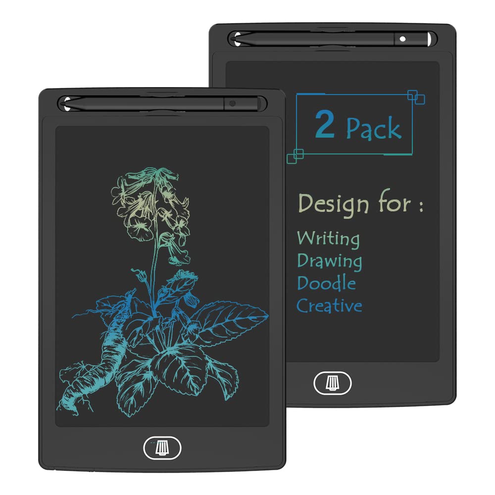 Photo 1 of [2 Pack] 8.5 Inch Reusable Colorful LCD Writing Tablet Ewriter,TIQUS Notepad Board with Stylus - Black