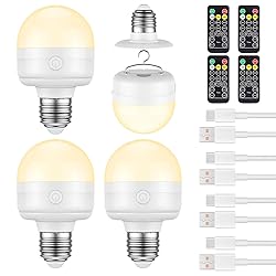 SCOPOW Rechargeable Light Bulbs with Remote Control