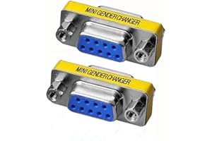 Traovien DB9 Adapter, 9 Pin RS-232 Female to Female Serial Cable Changer Adapter for Changing The Gender on Monitor Style (2P