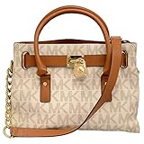 Michael Kors Hamilton MK Logo Satchel Bag (One Size, Vanilla)