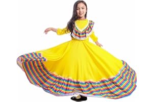 shyhand Mexican Traditional Dress Girls National Style Princess Dress Halloween Carnival Birthday Party Dress