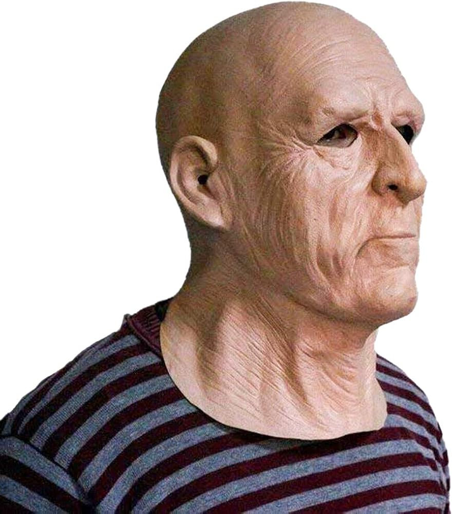 Realistic Old Man Mask Latex Mask Male Full Overhead