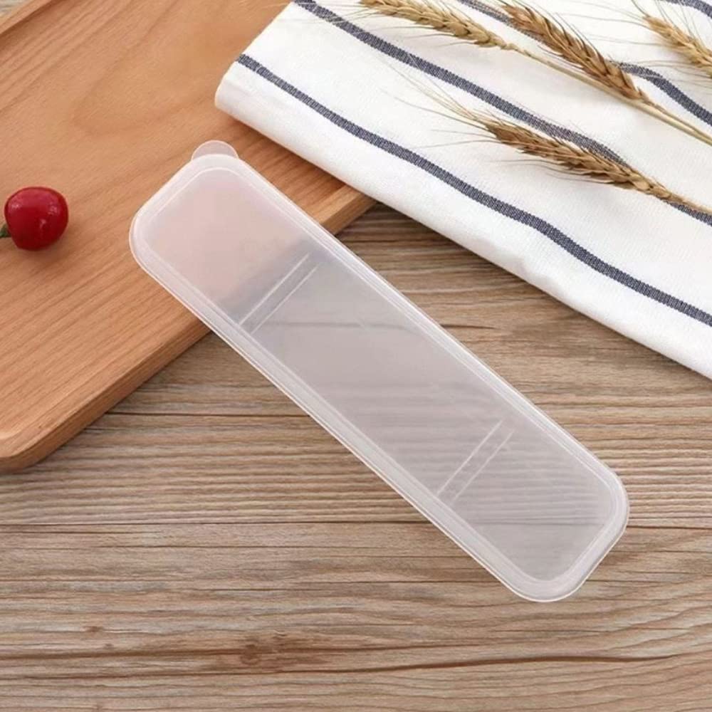 Photo 1 of OriGlam Portable Flatware Box Travel Tableware Storage Case, Simple Tableware Storage Box Case for Cutlery Kit, 9.64 x 2.32 inches (White)