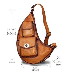 IVTG Genuine Leather Large Sling Bag for Men and