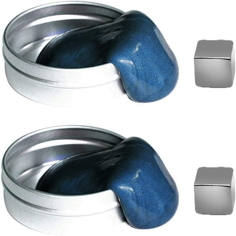 Arfun 2 Pack Magnetic Putty, Magnetic Slime Hand Therapy Putty Fidget Toy Stress Relief for Adults, Blue