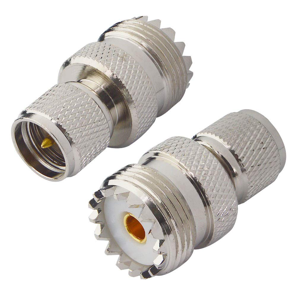 YILIANDUO CB Radio Adapter SO-239 PL-259 Connector UHF Female to Mini UHF Male RF Coax Adapter for CB Ham Radio Antenna Broadcast Scanner WiFi Pack of 2