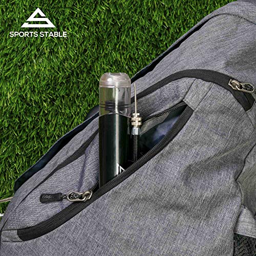 Sports Stable Dual Action Ball Pump Comes with 5 Standard Needles and 2 Plastic Yoga Ball Adaptors for Your Football, Basketball, Soccerball, Pilates Ball, Volleyball, Handball, Yoga Ball