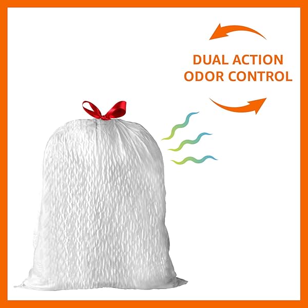 AMAZON BASICS ULTRA-FORCE TALL KITCHEN DRAWSTRING TRASH BAGS, LAVENDER SCENTED, 13 GALLON, 80 COUNT, PACK OF 1