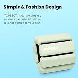 TOPESCT Adjustable Wrist Weights Set of 2 1 lb Each Olive Green Fitness Weights view 3