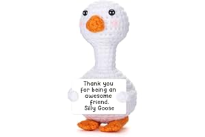 VIVAGIFTS Mini Goose Best Friend Birthday Gifts for Women Men, Friendship Gifts for Her College Teen Girls, Thanksgiving Christmas Bestie BFF Long Distance Gift, Handmade Crochet Animals Funny Desk Silly Goose