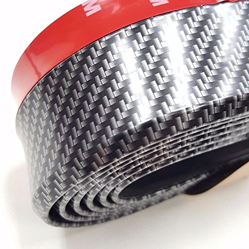 Universal Front Bumper Spoiler Carbon Fiber Style Bumper Lip Splitter Chin Spoiler Body Kit Trim (3M,Black) - Thumbnail 2