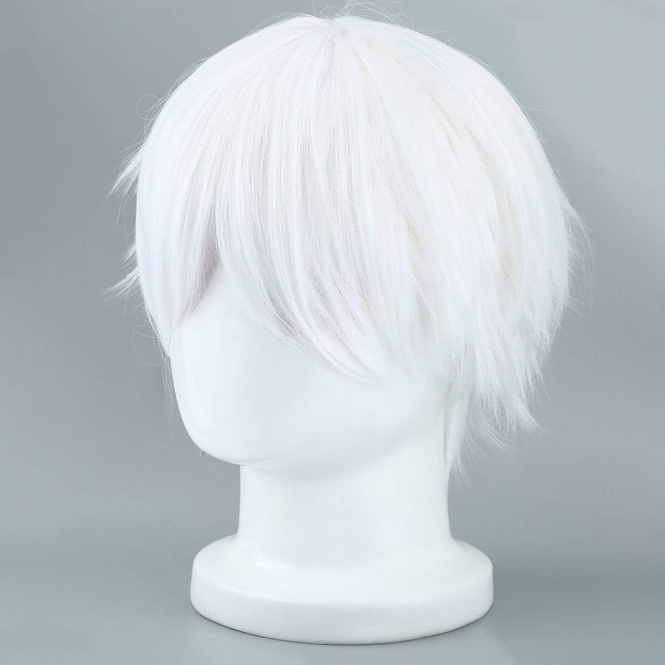 Elviray Male White Synthetic Wig For Cosplaying Anime Characters