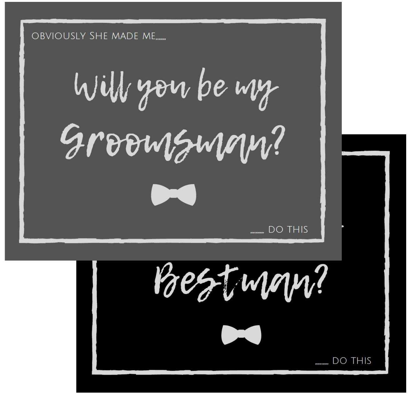Will You Be My Groomsman? Will You Be My Best Man? Proposal Cards with Envelopes 10 pack | Groomsmen, Wedding Party Proposal Black and Dark Grey Vintage Rustic Premium Card stock