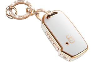 RUABIBAN Key Fob Cover Compatible with Kia, Soft TPU Key Case Protection Shell Fit for Kia Cerato Ceed Forte NIRO Sorento Seltos Sportage Soul Telluride Remote Smart Key Protector