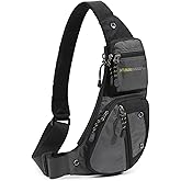 KPYWZER Nylon Sling Bag for Men Chest Bag Bicycle Travel Gym Backpack Daypack Crossbody Shoulder Bag Hiking
