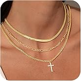 DIFOMI Cross Necklace for Women,14K GoldSterling Silver Plated Layered Cross Pendant Necklace Stackable Dainty Charm Choker Necklace Trendy Religious Faith Jewelry Gifts For Women Non Tarnish