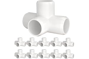 letsFix 3/4" PVC Fittings 4 Way (10-Pack) Furniture Grade, Elbow Connector, Heavy Duty for DIY Furniture, Frames, UV Resistant - Compatible with 3/4" Schedule 40 PVC Pipes‌