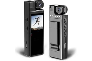 Tkiplay Body Camera with Video Recording, 1080P Portable Body Worm Cam with 180° Rotating Lens Loop Recording,Mini Video Recorder Action Sports Camera for Civilians, Police, Law Enforcement