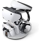 KIWI design D2 3-in-1 Controller Charging Station for PSVR2 and PS5 | VR Display Stand, LED-Charging Indicator