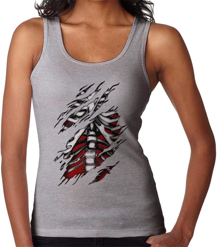 Halloween Rib Cage Women's Vest Amazon.co.uk Clothing