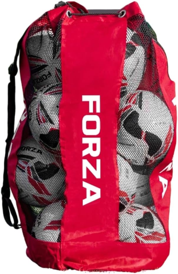 FORZA Premier Ball Carry Bag 12 Ball Capacity Red | Heavy Duty Equipment Holdall