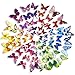 Mudder 6 Colors 3D Butterfly Removable Mural Stickers Wall Stickers Decal for Home and Room Decoration, 72 Pieces (Multicolor A)