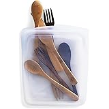 Stasher Silicone Reusable Storage Bag, Quart (Clear) | Food Meal Prep Storage Container | Lunch, Travel, Makeup, Gym Bag | Fr