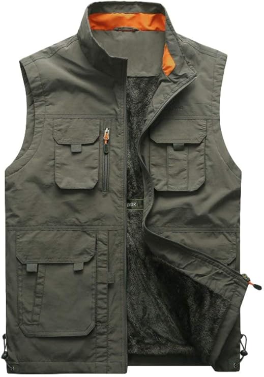 HaiDean Men's Outdoor Vest Safari Practical Many with Modern Casual