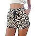 PanDaDa Women Middle Waist Leopard Beach Shorts