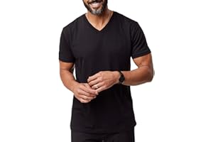 Fresh Clean Threads V Neck T Shirts for Men - Pre Shrunk Soft Fitted Premium Classic Tee - Men's T-Shirt Cotton Poly Blend