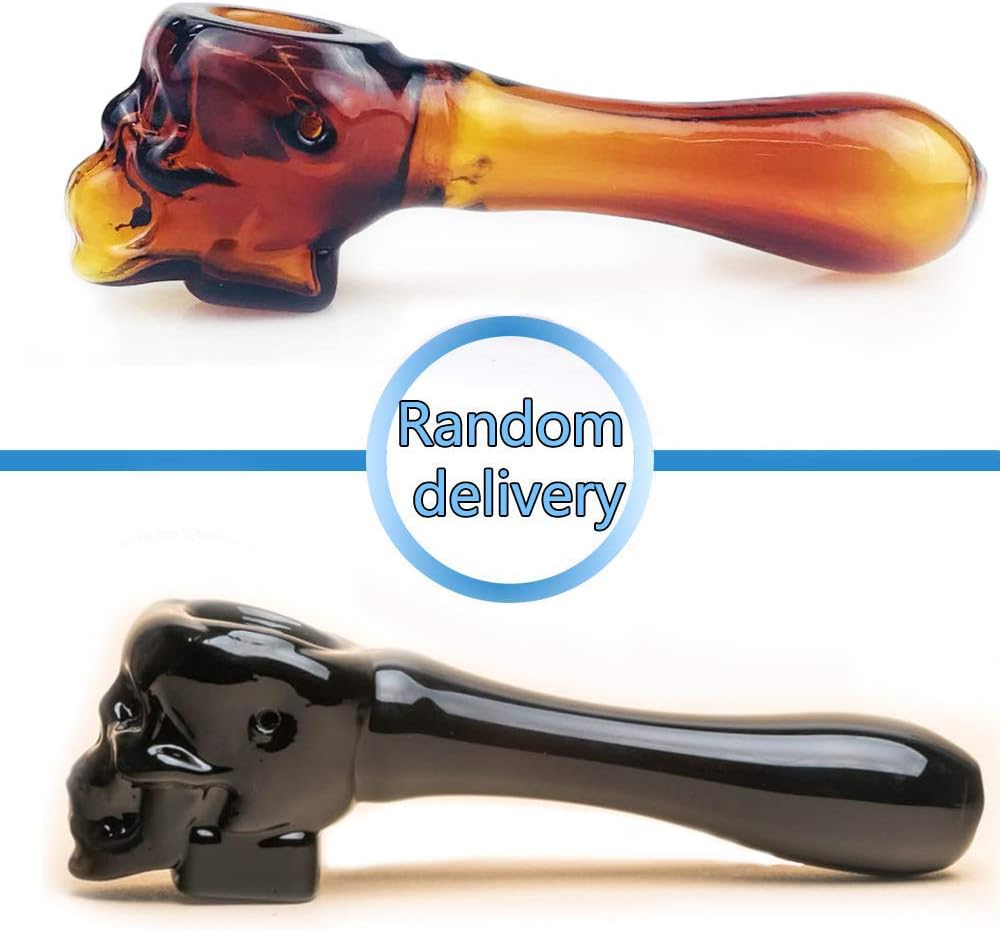 4.2 Inch Long New StylePipe,Mysterious Skull Scientific Thick and Durable Art Recreation(Random Delivery Brown or Black)