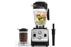 Aeitto Blender, Blenders for Kitchen with 1800W Motor, 85 Oz. Large Capacity, 2-in-1 Blender & Grinder Combo, BPA-Free Countertop Professional Blender for Smoothies, Ice Crush, Frozen Drinks, Silver