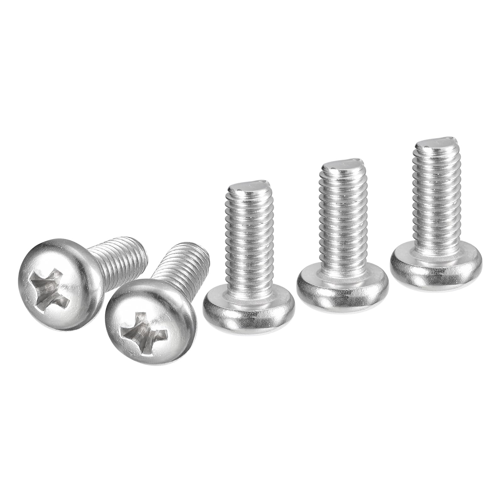 DTGN M5x12mm Pan Head Machine Screws, 50Pcs 304 Stainless Steel, Phillips Drive, Metric Coarse Full Thread, Bright Finish, Screws Bolts Kit — image 1