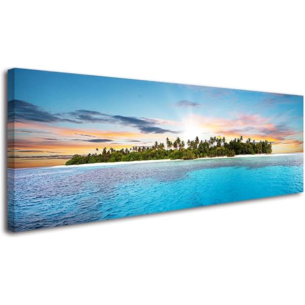 Amazon Com Blue Island Wall Art For Bedroom Panoramic Ocean