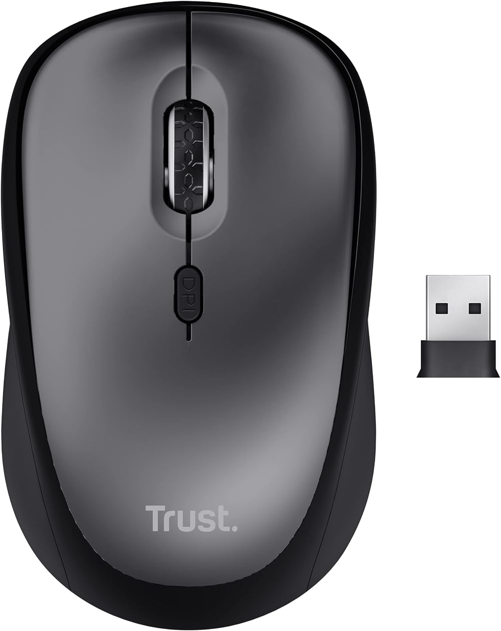 Trust Yvi+ Silent Wireless Mouse 800/1600 DPI Ambidextrous USB Receiver Black