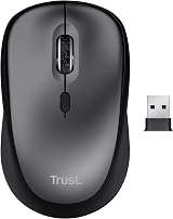 Trust Yvi+ Silent Wireless Mouse 800/1600 DPI Ambidextrous USB Receiver Black