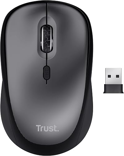 Trust Yvi+ Silent Wireless Mouse 800/1600 DPI Ambidextrous USB Receiver Black