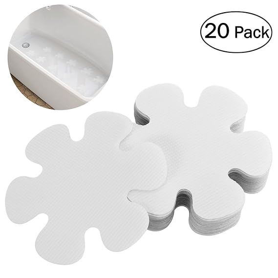 OUNONA 20 STÜCKE Antislip Aufkleber Duschen Badewanne Aufkleber PEVA Sicherheit Bad Dusche Treter 10 cm (Transparent)